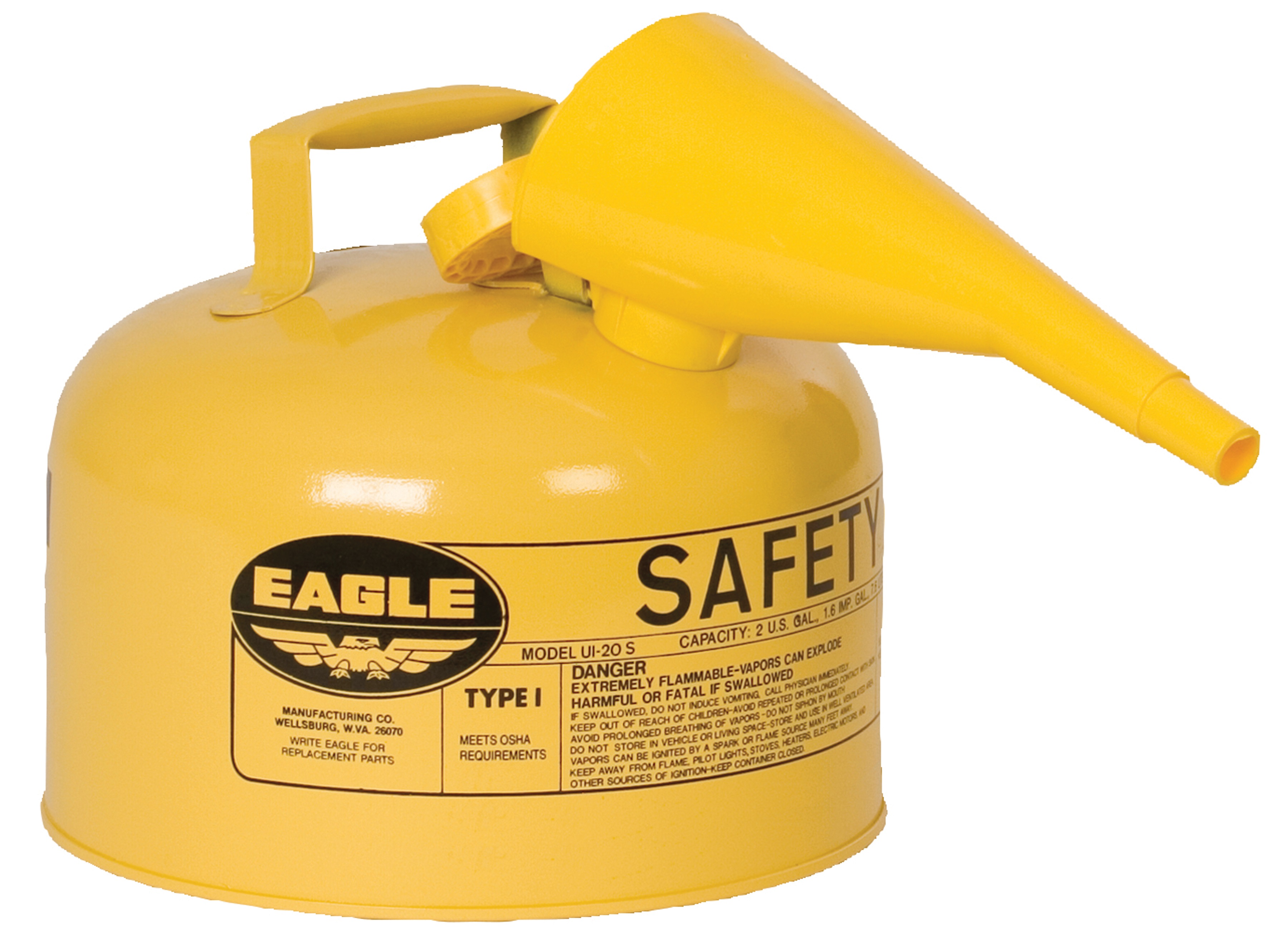 Eagle UI25FSY YEL  2.5 GAL SAF/T1 - Spill Containment